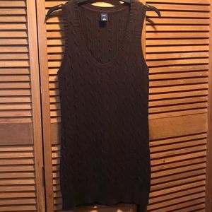 Gap Brown Long Cable Knit Sweater Vest